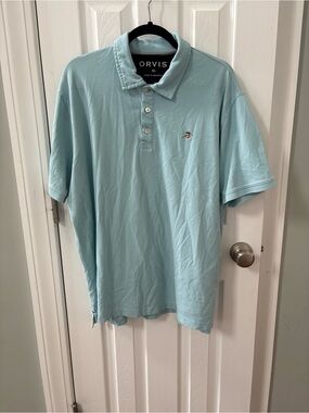 Orvis Men’s Pale Blue Polo with Embroidered Logo